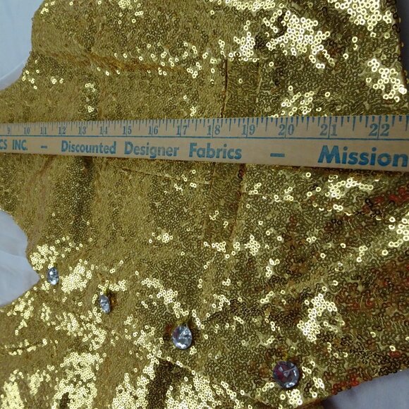 Adult Gold Shiny Sequin Vest Size M - Picture 8 of 11